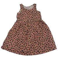 Starorůžové bavlněné šaty se vzorem zn. H&M
