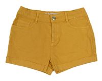 Okrové riflové mid rise kraťasy Denim Co. 