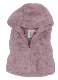 Růžová kožešinová zateplená vesta s kapucí Primark