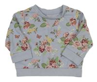 Světlemodrá mikina s kytičkami F&F