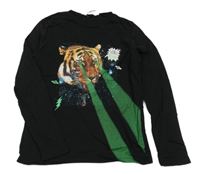 Černé triko s tygrem H&M