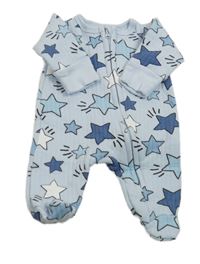 Světlemodrý teplákový overal s hvězdičkami Matalan