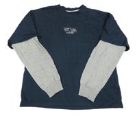 Tmavomodro-šedé triko s nápisem Next vel. 16 let