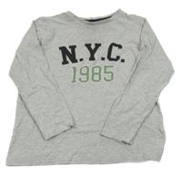 Šedé melírované triko s nápisem Matalan