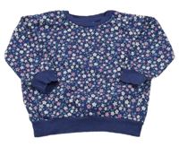 Tmavomodrá oveersize mikina s kytičkami George 