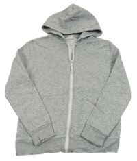 Šedá melírovaná propínací mikina s kapucí H&M