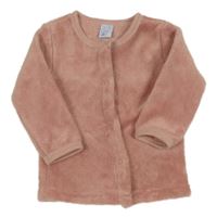 Světlerůžová chlupatá propínací mikina 