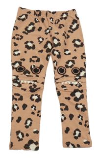 Světlerůžovo-černé vzorované legíny s příšerkami 