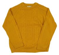 Okrový vzorovaný svetr H&M