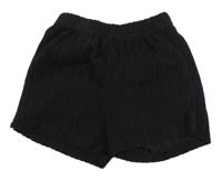 Černé žebrované úpletové kraťasy 