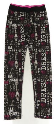 Černé sportovní legíny s nápisy Yigga 