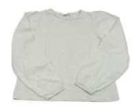 Bílé triko s nařasenými rukávy Zara