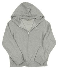 Šedá melírovaná propínací mikina s logem a kapucí Timberland