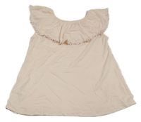 Světlerůžový top s volánky a madeirou Y.F.K.