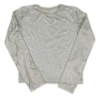 Šedé žebrované crop triko Zara