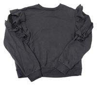 Šedá crop mikina s volánky H&M