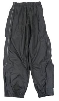Tmavošedé kostkované šusťákové nepromokavé kalhoty TCM
