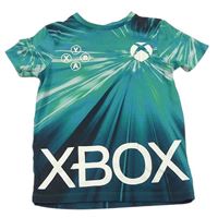 Modrozeleno-zeleno-černé tričko s X-BOX George