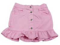 Růžová tepláková riflová sukně anko