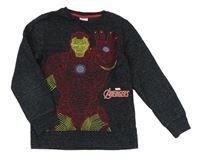 Černá melírovaná mikina s IRON MAN zn. Next