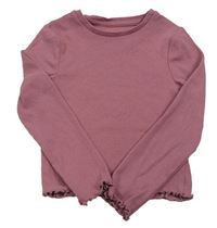 Starorůžové žebrované crop triko PRIMARK