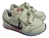 Smetanové textilno/koženkové botasky s logem Nike vel. 27