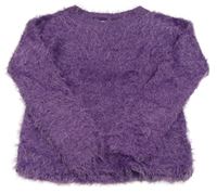 Purpurový chlupatý crop svetr Y.F.K.