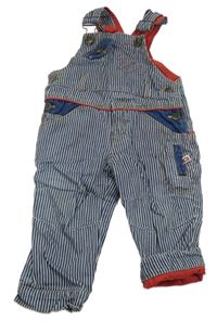 Námořnicky modro-bílé pruhované riflové laclové podšité kalhoty SUPERMAX