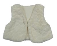 Smetanové kožešinové podšité bolérko se srdíčky 