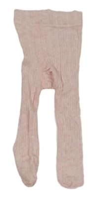 Světlerůžové melírované žebrované vzorované punčocháče Next