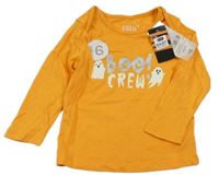 Nové - pomerančové triko s nápisy a duchy F&F