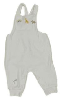 Bílé sametové laclové tepláky se zvířátky a duhou Next