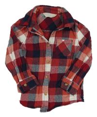 Červeno-tmavomodro-bílá kostkovaná košile PRIMARK