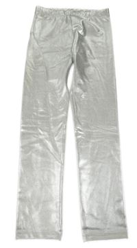 Stříbrné koženkové legíny Tu