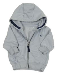 Světlemodrá propínací mikina s dinosaurem a kapucí Next