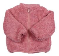 Růžová huňatá podšitá bunda F&F