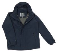 Tmavomodrá šusťáková jarní bunda s odepínací kapucí COLOR KIDS