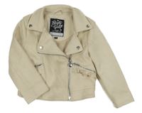 Smetanový semišový jarní crop křivák s límečkem C&A