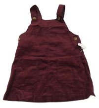 Nové - tmavovínové manšestrové šaty Nutmeg