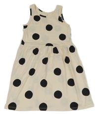 Smetanovo-černé puntíkaté šaty H&M