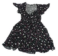 Černé šaty s kytičkami Miss E-vie