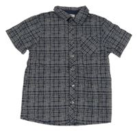 Tmavomodro-bílá kostkovaná/vzorovaná košile Topolino