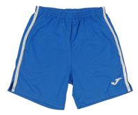 Modré sportovní kraťasy s logem a bílým pruhem JOMA