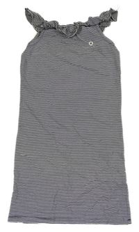 Černo-bílé pruhované šaty s volánkem INDIAN BLUE JEANS
