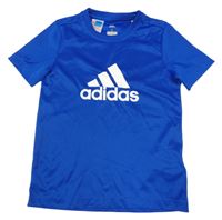 Safírové sportovní funkční tričko s logem Adidas 