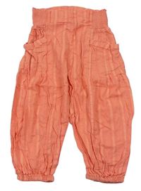 Oranžové pruhované capri kalhoty Next