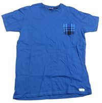 Modré tričko s kapsičkou vel. 176 