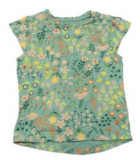 Zelené květované tričko zn. Mothercare