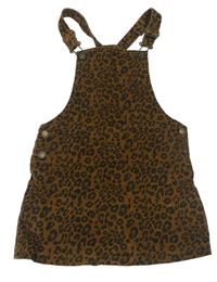 Béžové manšestrové šaty s leopardím vzorem F&F