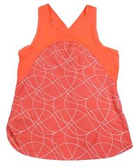 Korálovo-neonově sportovní funkční top se vzorem zn. Decathlon